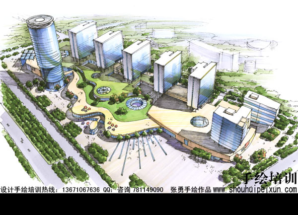 第十一篇建筑规划设计鸟瞰马克笔渲染 副本.jpg
