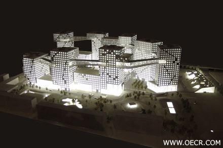 3. 北京当代万国城。设计师：史蒂文•霍尔。这座零售/办公建筑将由天桥连接其8座塔楼。